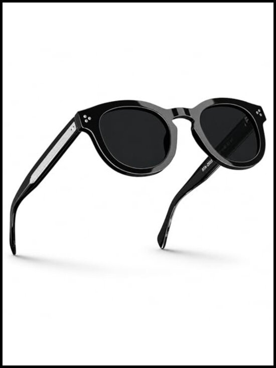 Retro Round Polarized Sunglasses Acetate Frame UV Protection main image 4